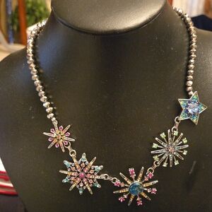 Vintage Kirks & Folly Colorful Starburst Necklace